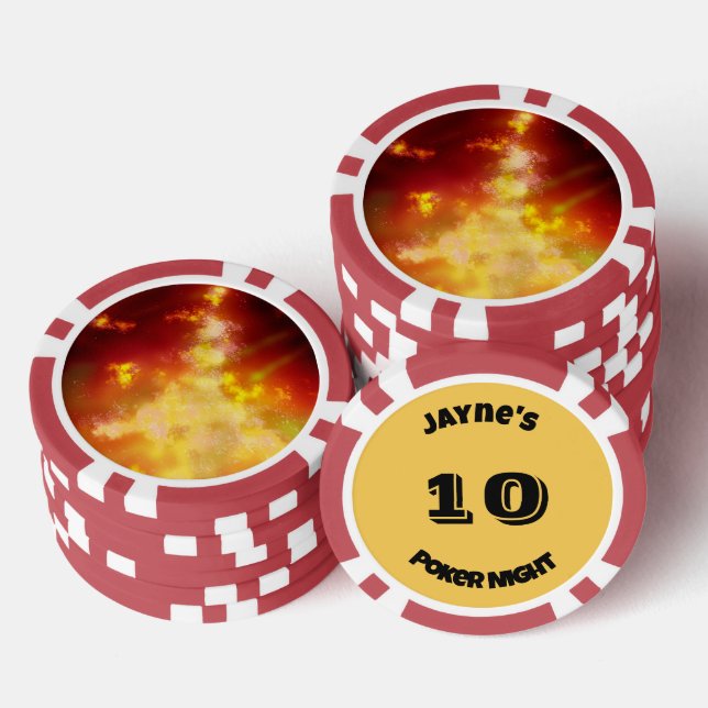 Custom Name Flame Poker Chips (Stack)