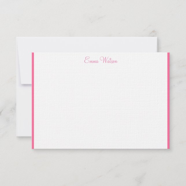 Custom Name Flat Note Card (Front)