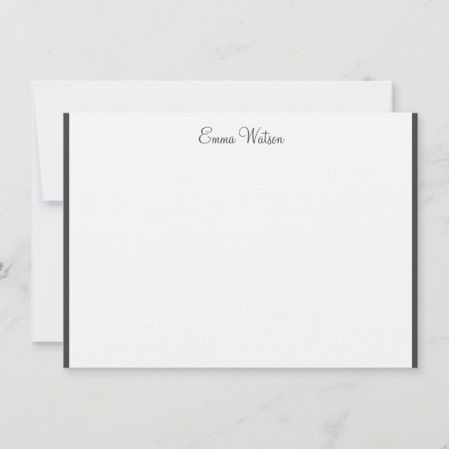 Custom Name Flat Note Card (Front)