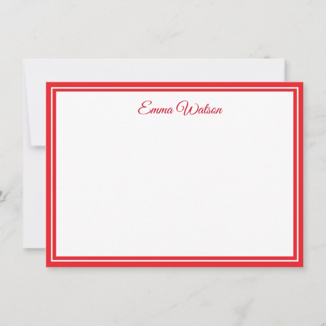 Custom Name Flat Note Card (Front)