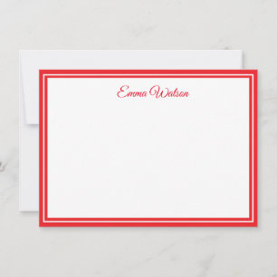 Custom Name Flat Note Card
