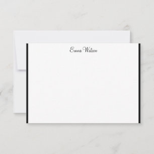 Custom Name Flat Note Card