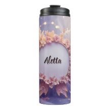 Custom Name Floral Fairy Themed: Thermal Tumblers