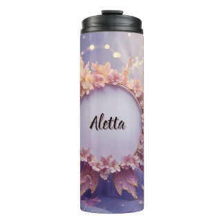 Custom Name Floral Fairy Themed: Thermal Tumblers