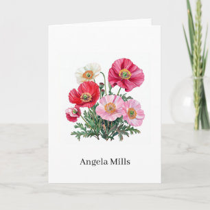 Custom Name Floral Folded Note Card