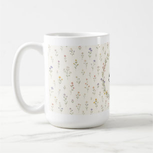 Custom Name Floral Monogram Scarf - Elegant Gift Coffee Mug