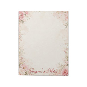 Custom Name Floral Notepad