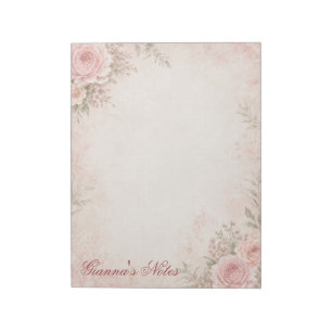 Custom Name Floral Notepad