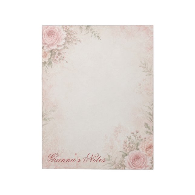Custom Name Floral Notepad (Rotated)