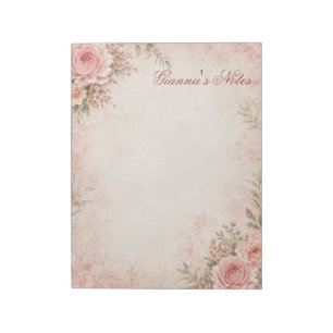Custom Name Floral Notepad