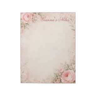 Custom Name Floral Notepad