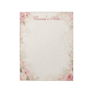 Custom Name Floral Notepad