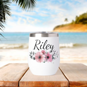 Custom Name Floral Personalised Pink Flower