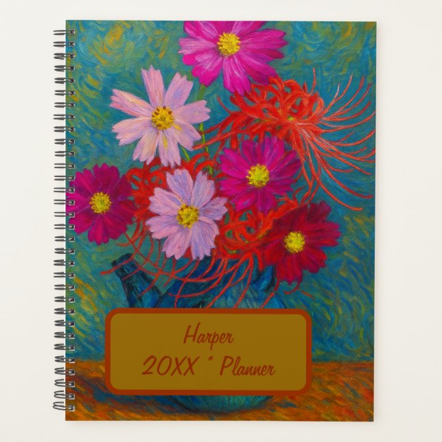 Custom Name  Floral Planner (Front)