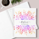 Custom Name Floral Watercolor  Planner<br><div class="desc">This watercolor floral Planner is decorated with rainbow-coloured foliage.
Easily customisable with the year,  your name,  or monogram.
Use the Design Tool to change the text size,  style,  or colour.
As we create our artwork you won't find this exact image from other designers.
Original Watercolor © Michele Davies.</div>