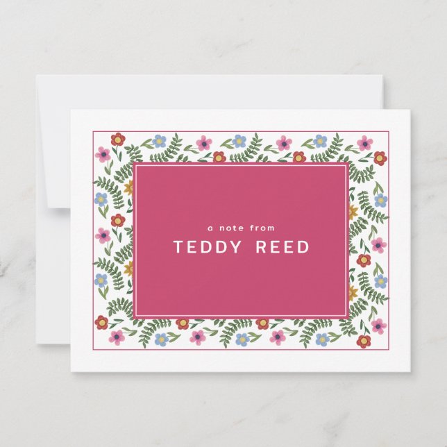 Custom Name Florals Foliage Card (Front)