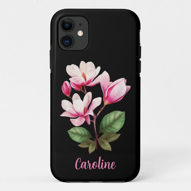 Custom Name Flower Floral Design Case-Mate iPhone Case (Back)