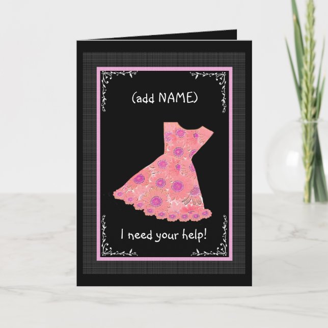 CUSTOM NAME Flower Girl PEACH Dress Invitation (Front)