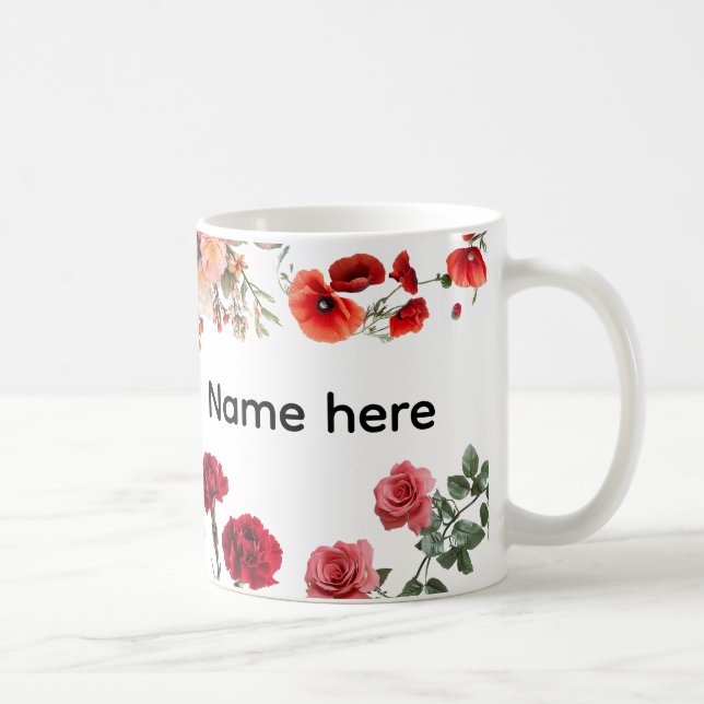 Custom Name Flower Mug (Right)