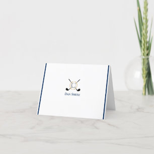 Custom Name Folded Golf Clubs Thank You Card