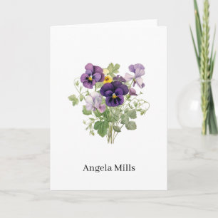 Custom Name Folded Note Card