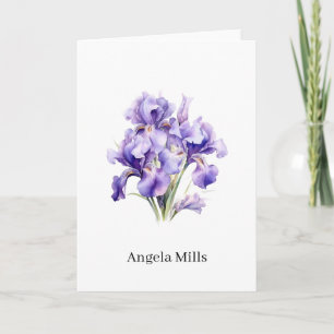 Custom Name Folded Note Card