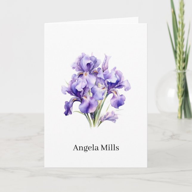 Custom Name Folded Note Card (Front)