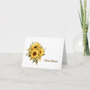 Custom Name Folded Note Cards