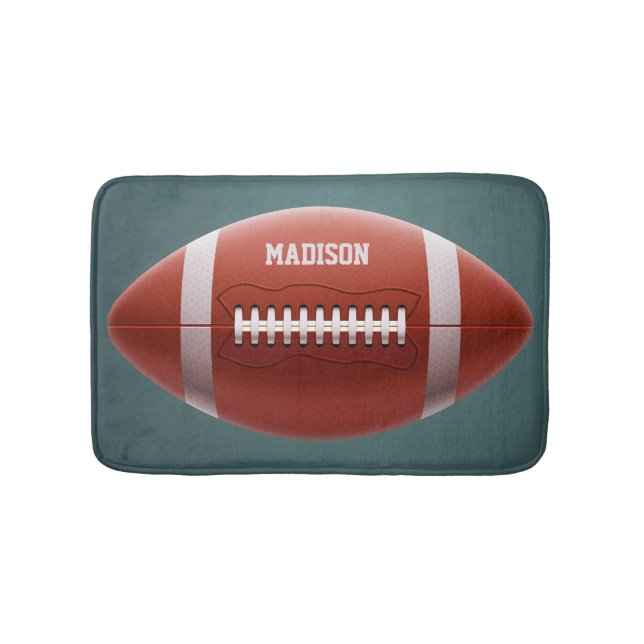 Custom name Football bath mat (Front)