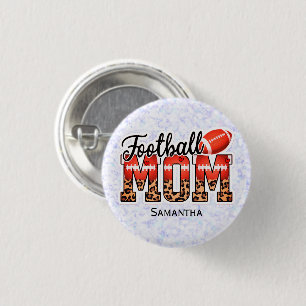Custom Name Football Mom   Mother's Day 3 Cm Round Badge