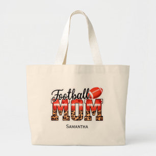 Custom Name Football Mum   Mother's Day Large Tote Bag
