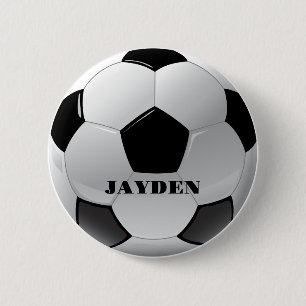 Custom Name Football Personalised Boys  6 Cm Round Badge