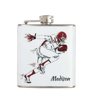 Custom name Football Player flask