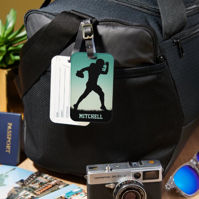 Custom name Football Player Luggage Tag (Front & Back)