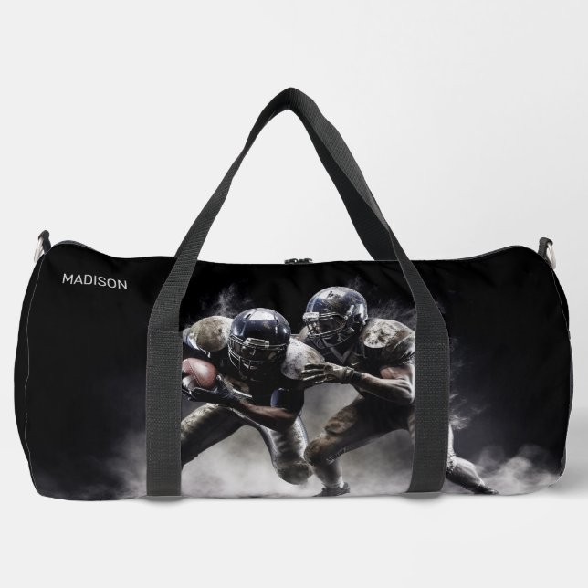 Custom Name Football Players Illustration Duffle Bag (Front)