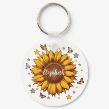 Custom name for girl retro sunflower gift
