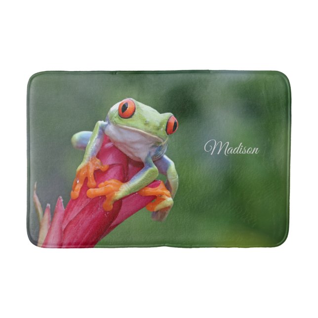Custom Name Frog Bath Mat (Front)