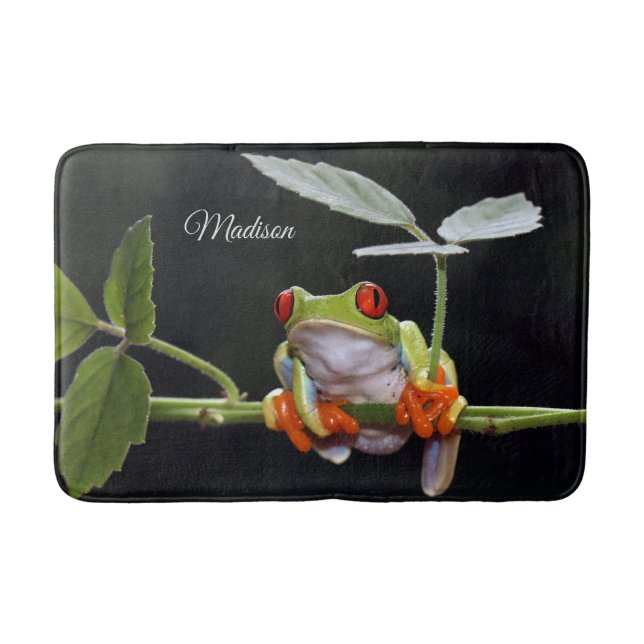 Custom Name Frog Bath Mat (Front)