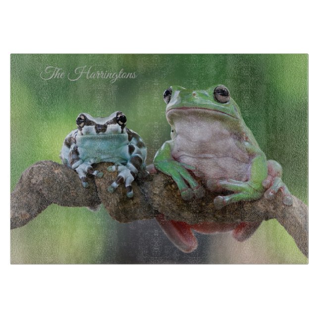 Custom Name Frog Cutting Board (Front)