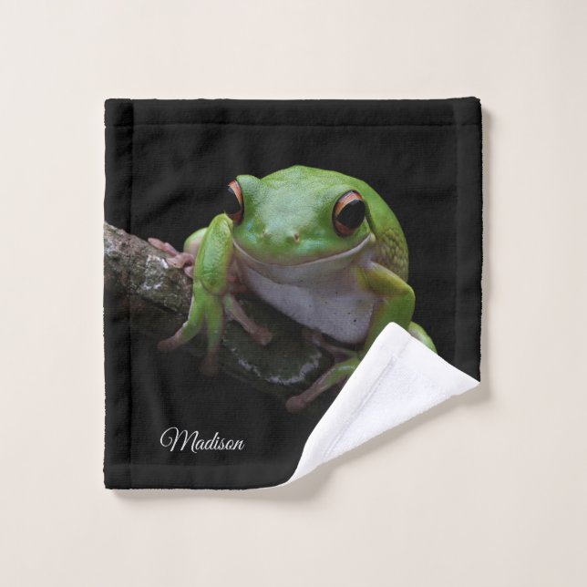 Custom Name Frog Wash Cloth (Wash Cloth)