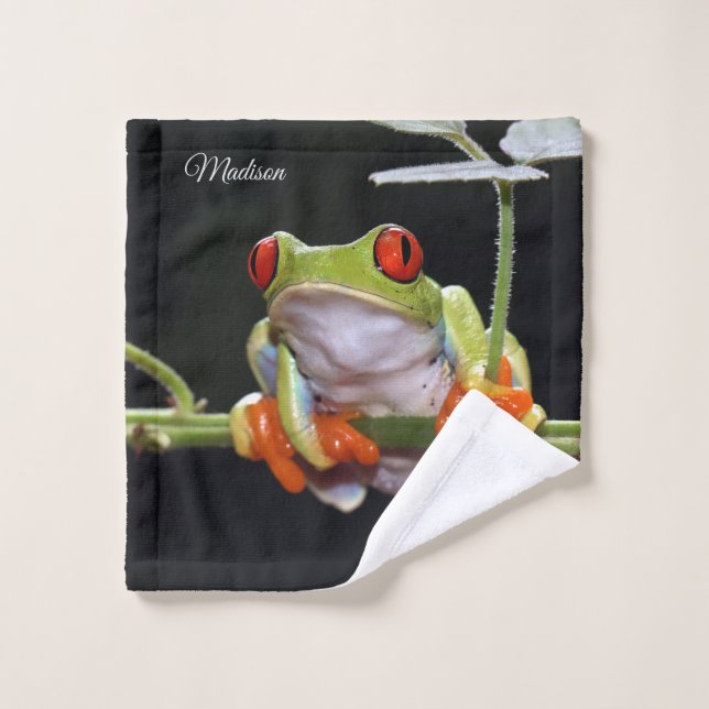 Custom Name Frog Wash Cloth (Wash Cloth)