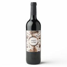 Custom Name Fun Coffee Themed: Wine Label