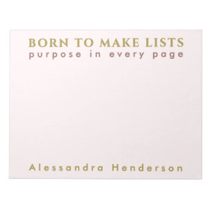 Custom Name Fun List Lover Minimalist Pastel Pink  Notepad