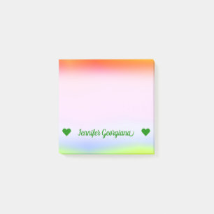 Custom Name; Fun Multicolored Rainbow-Like Pattern Post-it Notes