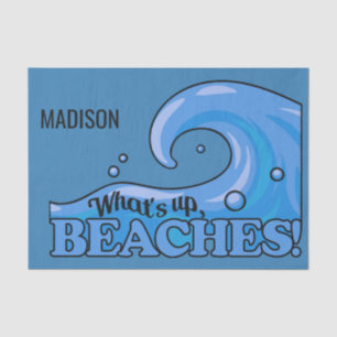 Custom name Funny Beach Wave tissue paper