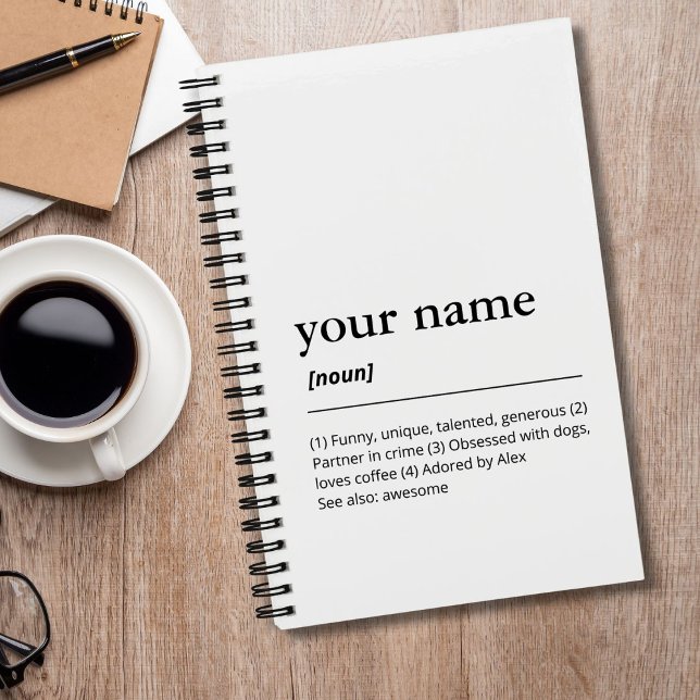 Custom Name Funny Dictionary Definition Modern Notebook (Creator Uploaded)