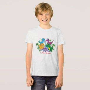 Custom Name Funny Dinosaur, leaves 4th Grade Tri-Blend Shirt