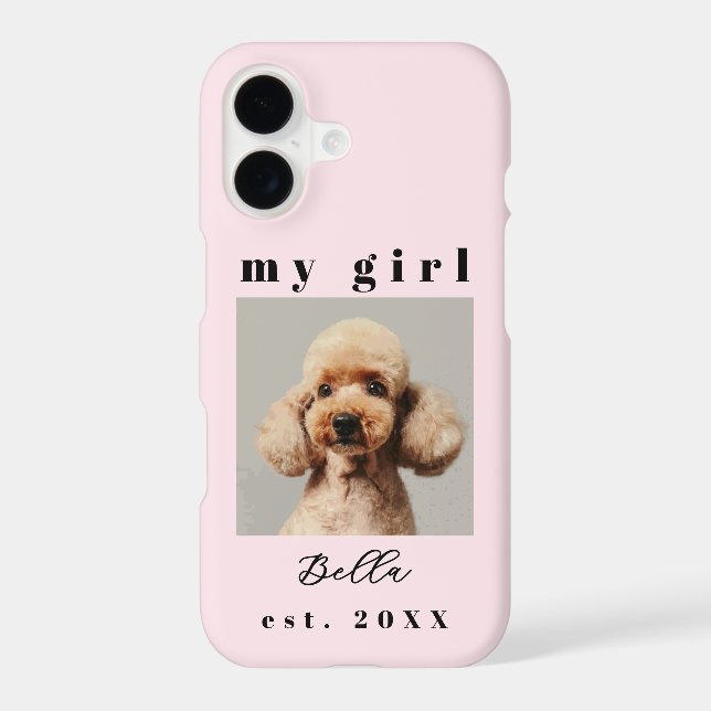 Custom Name Funny Dog Quote Photo Pastel Pink  (Back)