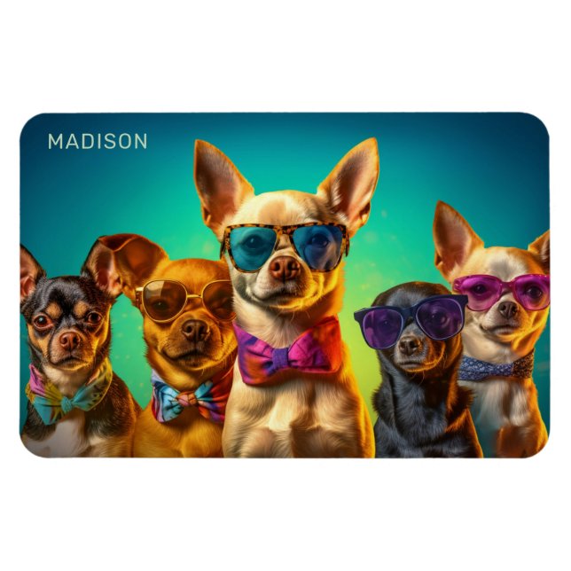 Custom Name Funny Dogs Magnet (Horizontal)