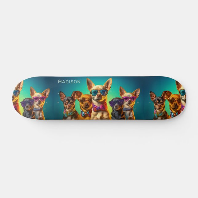 Custom Name Funny Dogs Skateboard (Horz)